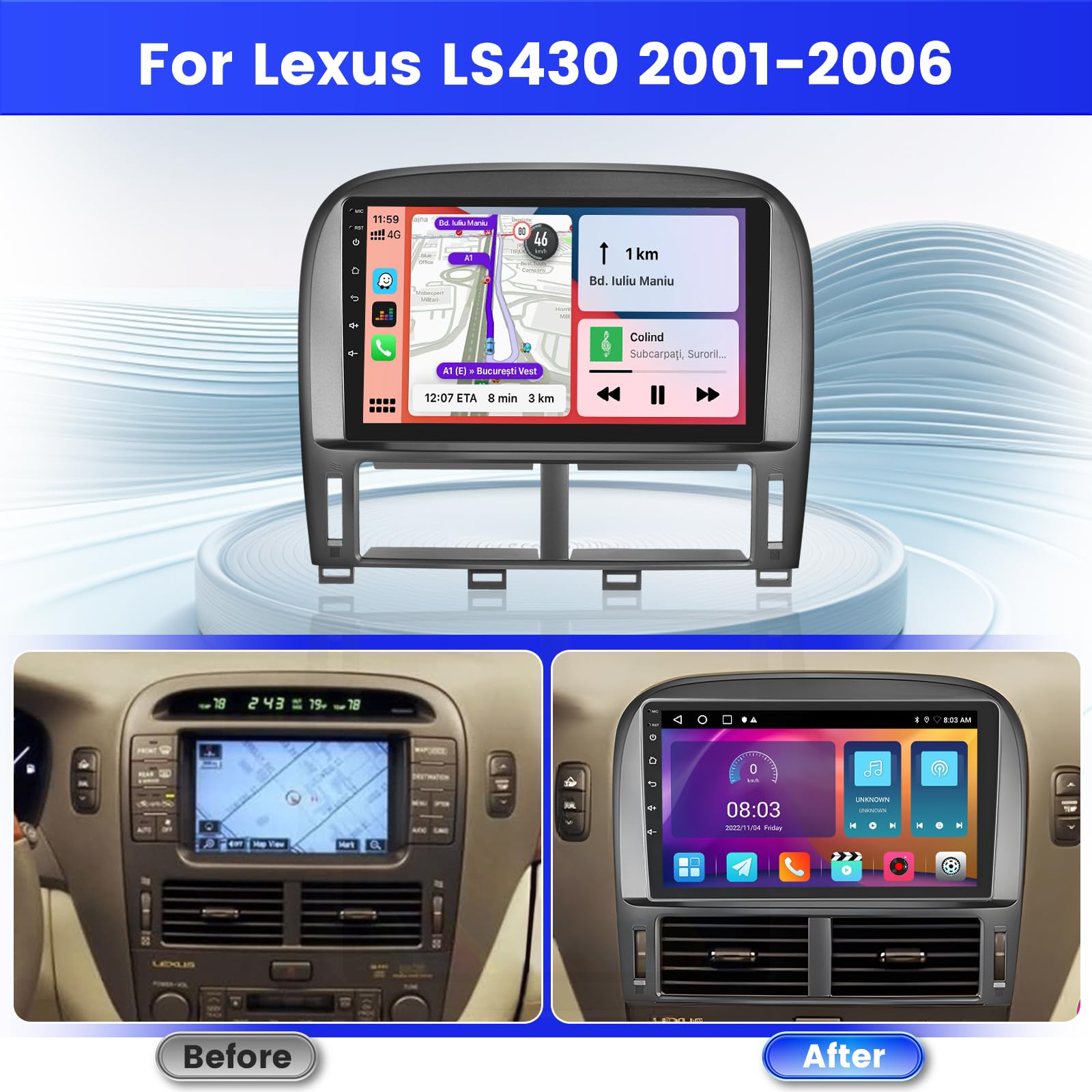 Amazon.com: Inefala 2+64G Radio for Lexus LS430 2001 2002 2003